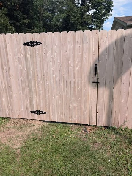 Wooden gate and fence detail