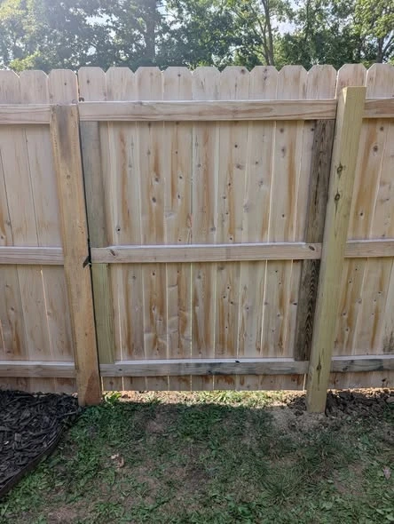 Wooden gate and fence detail