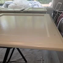 Kitchen cabinetry, cabinet panels, and interior finish details