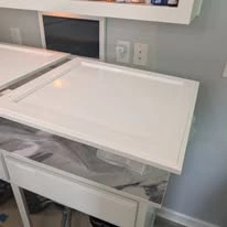 Kitchen cabinetry, cabinet panels, and interior finish details